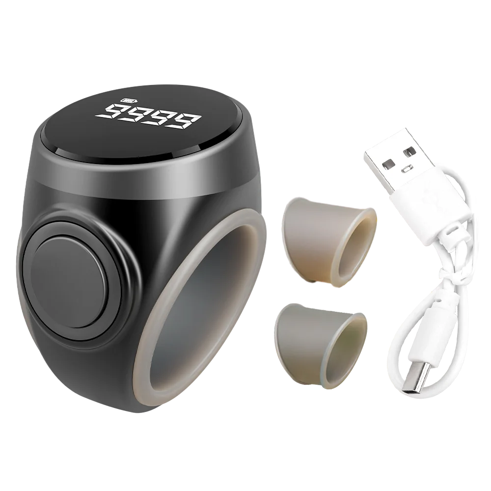 Smart Tasbih Tally Counter Digital Electronic Finger Ring Tally Counter Muslims Tasbeeh Zikr Ring Prayer Counter Type-C Charge Socosytech