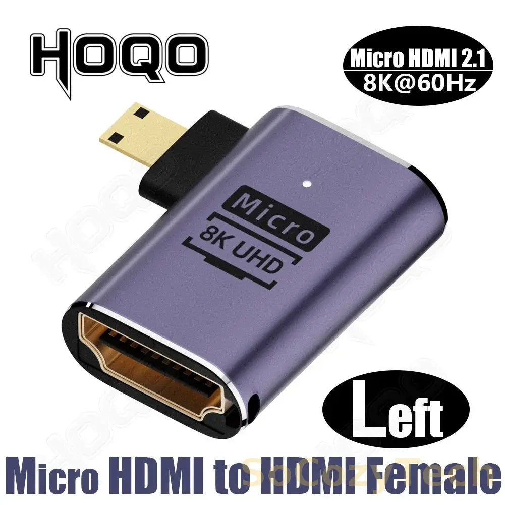 hdmi 90 degree adapter 8k 4k@120Hz 270 degree hdmi angled adapter 360 180 degree mni hdmi to HDMI U shape l type converter Socosytech