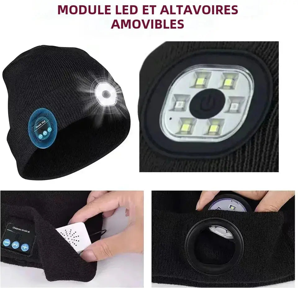Bonnet Bluetooth LED avec Casque Intégré – Musique Sans Fil & Éclairage | PIJIWAN Socosytech