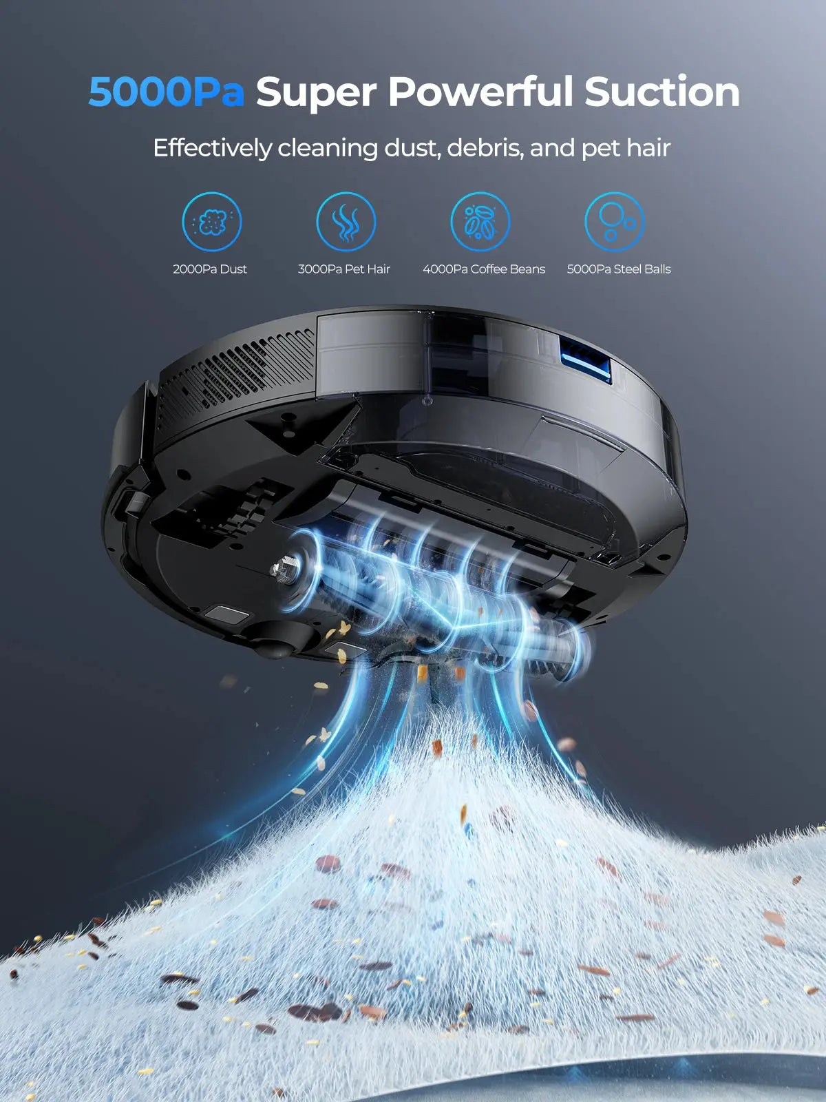 Robot Aspirateur LARESAR 01 – 5000Pa, Navigation Laser LDS, Lavage & Cartographie Intelligente - Socosytech