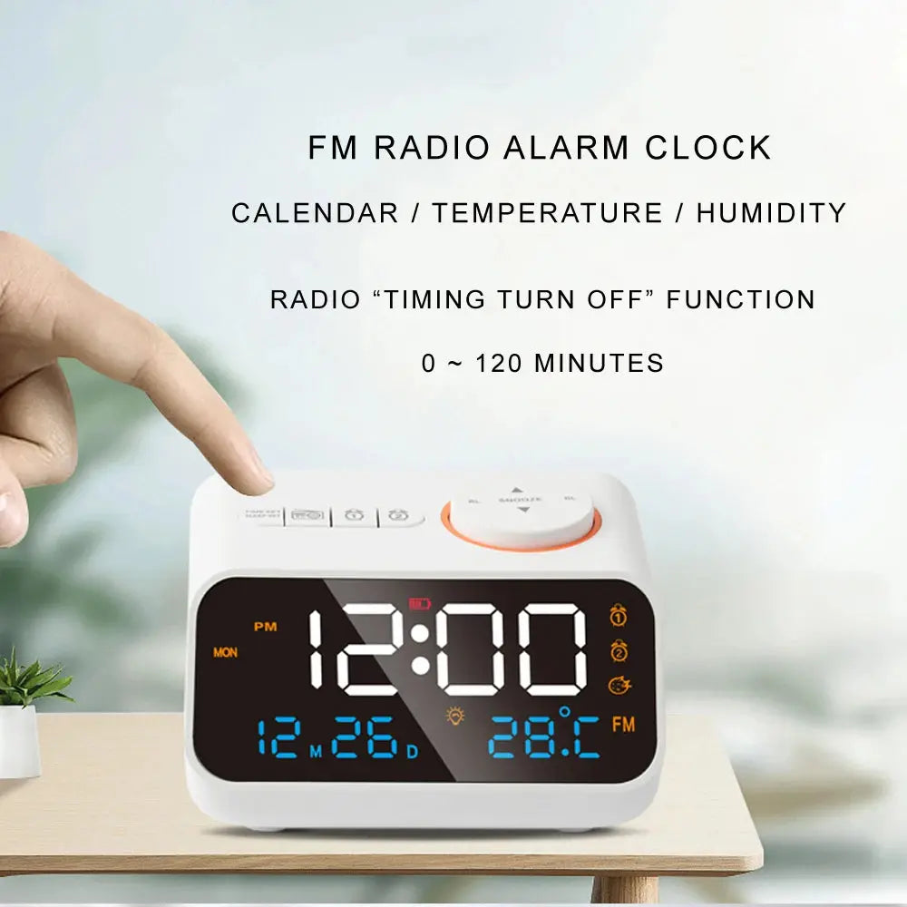 Réveil Radio FM LED NEIMZ – Double Alarme, Température, Humidité, Calendrier - Socosytech