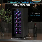 Cave à Vin 12 Bouteilles – Refroidissement Thermoélectrique 8–18 °C – HOMCOM - Socosytech