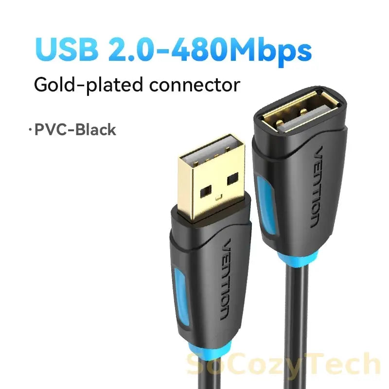 Vention USB 3.0 Extension Cable USB 3.0 2.0 Cable Extender Data Cord for PC Smart TV Xbox One SSD Fast Speed USB Cable Extension Socosytech