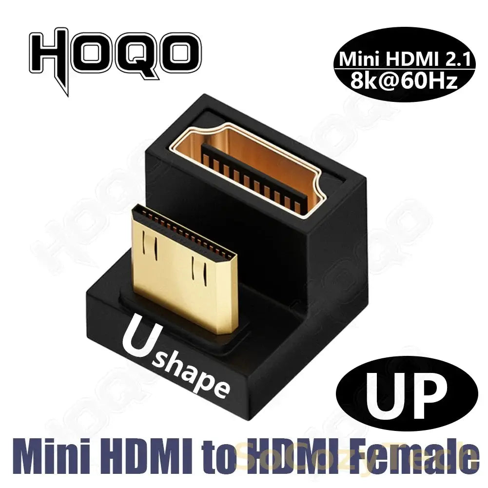 hdmi 90 degree adapter 8k 4k@120Hz 270 degree hdmi angled adapter 360 180 degree mni hdmi to HDMI U shape l type converter Socosytech