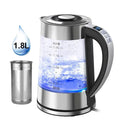 Bouilloire Électrique 1,8 L Verre & Acier Inox–Arrêt Automatique 1800W | Tinsol Socosytech