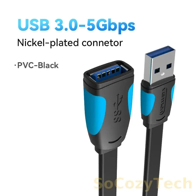 Vention USB 3.0 Extension Cable USB 3.0 2.0 Cable Extender Data Cord for PC Smart TV Xbox One SSD Fast Speed USB Cable Extension Socosytech