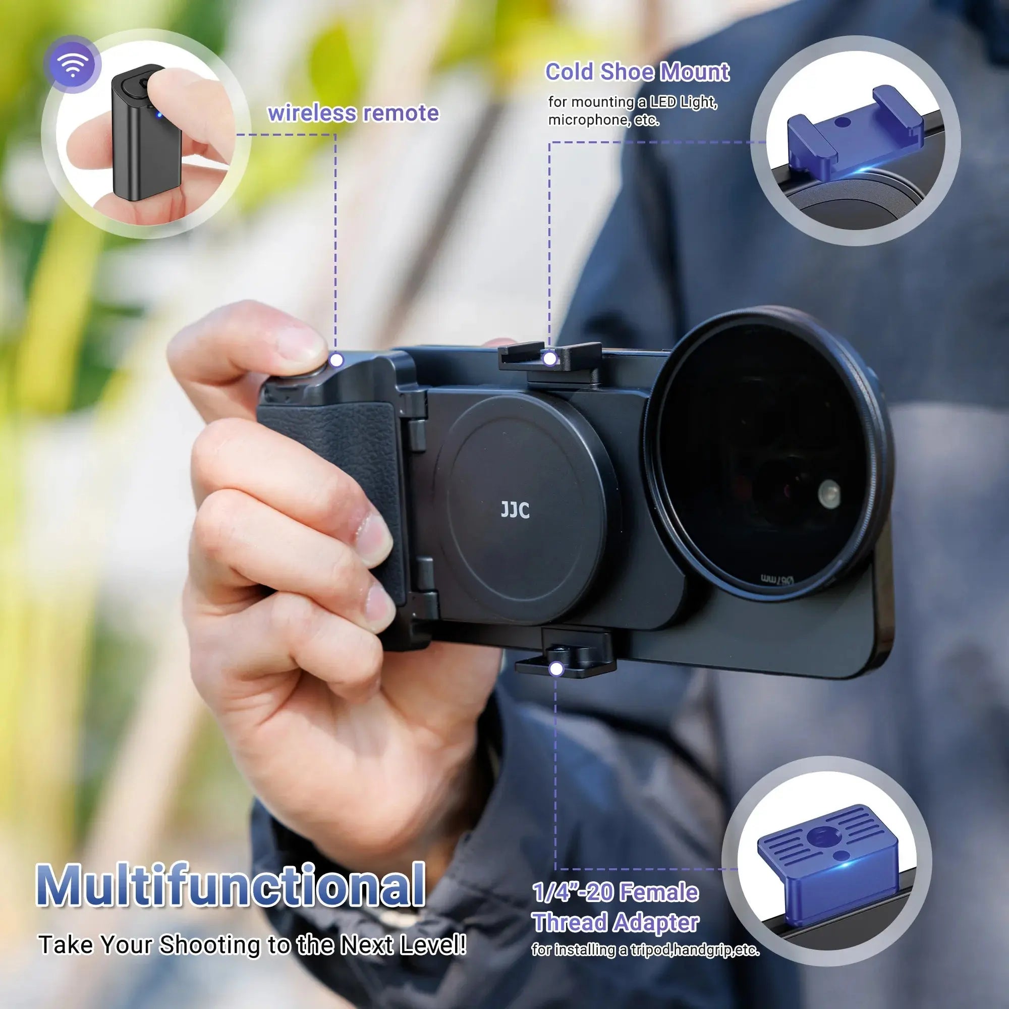 Kit Vlog Magnétique Smartphone – Filtre 67 mm & Grip Photo JJC Socosytech