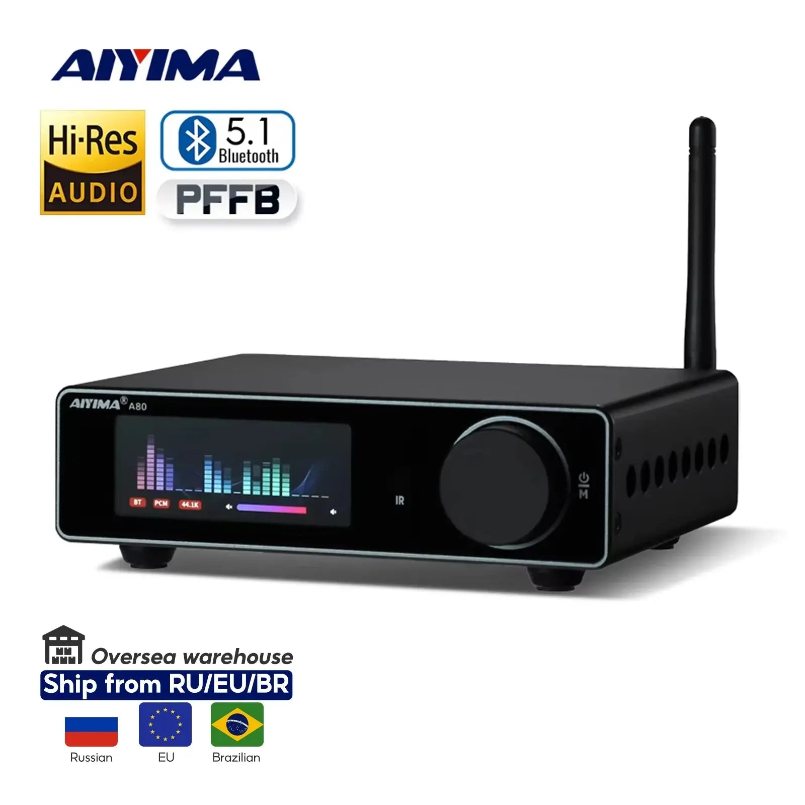 Amplificateur AIYIMA A80 TPA3255 – DAC Bluetooth 5.1 Hi-Res 2×300W Socosytech