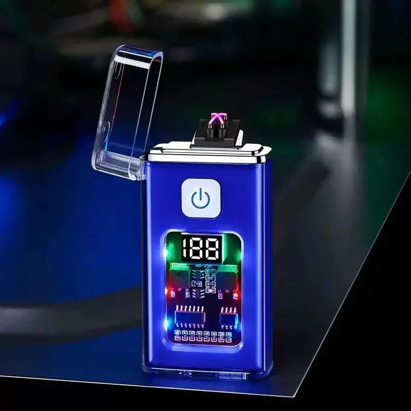 Briquet Plasma USB Arc Double – Allumage Électronique Rechargeable, Anti-Vent, Affichage LED (HB258) Socosytech