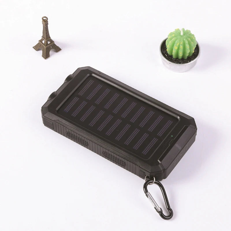 Batterie Solaire 20000mAh – Powerbank Étanche avec Boussole & Double USB