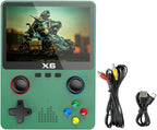 X6 3.5Inch IPS Portable Handheld Game Console Screen Dual Joystick 11 Simulators GBA Video 10000+ Classic Game Console for Kids Socosytech
