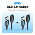 Vention USB 3.0 Extension Cable USB 3.0 2.0 Cable Extender Data Cord for PC Smart TV Xbox One SSD Fast Speed USB Cable Extension Socosytech
