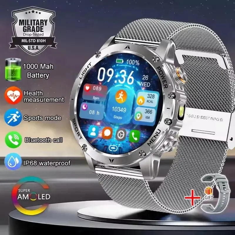 T-Rex 3 – Montre Connectée Military Grade AMOLED 1.75’’ GPS & Appels Bluetooth – 1000 mAh – IP68 - Socosytech
