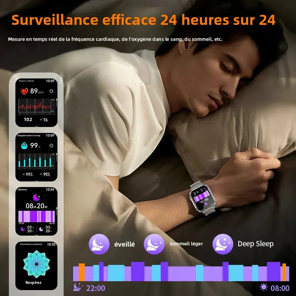 Montre Connectée LIGE P60 – Appels Bluetooth, Batterie 500 mAh, Sport & Santé – Android iOS Socosytech