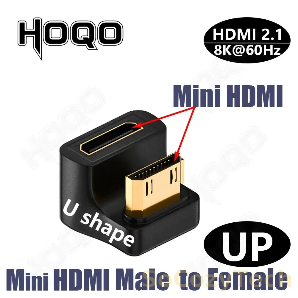 hdmi 90 degree adapter 8k 4k@120Hz 270 degree hdmi angled adapter 360 180 degree mni hdmi to HDMI U shape l type converter Socosytech