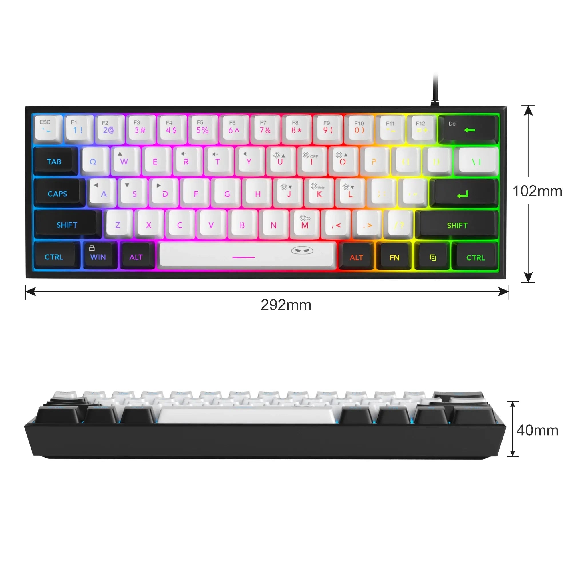 Clavier Gaming 60% RGB – MageGee TS91 (Filaire USB) - Socosytech