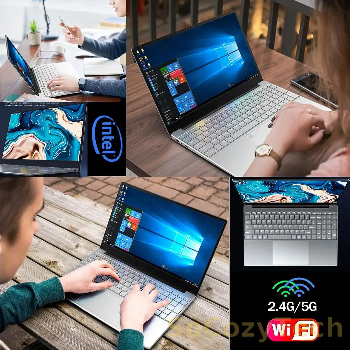 New N5095 Laptop 15.6 Inch IPS Screen 16GB RAM Intel Celeron 11th N5095A Netbook Windows 10 11 Pro Office Notebook Pc Portable Socosytech