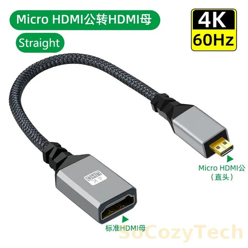 4K60Hz HDMI-Compatible Male To Female Extension Cable Micro/Mini HDMI-Compatible adapter Extender Wire Cord left/right/up/down Socosytech