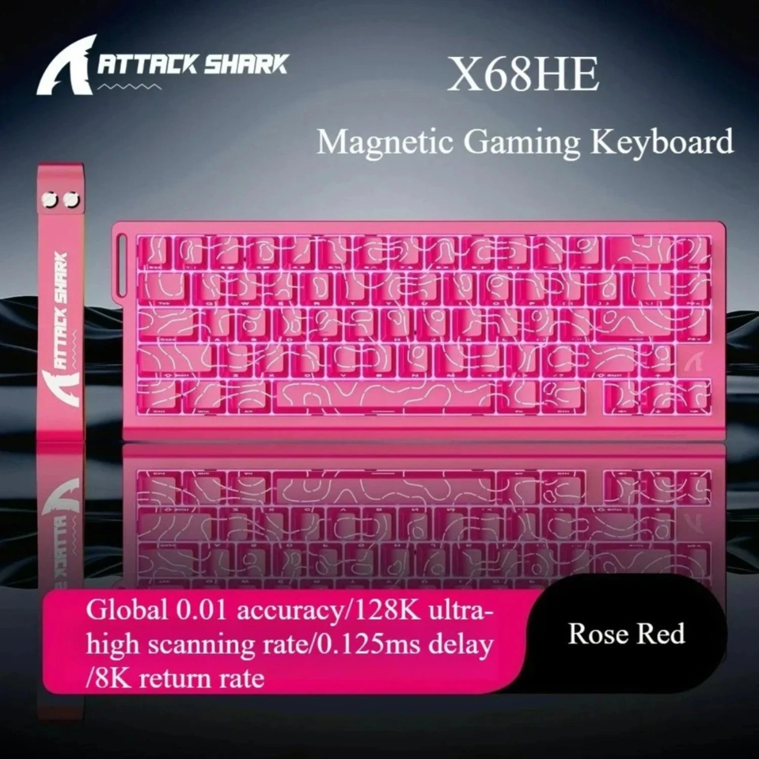 Clavier Gaming 60% – HE Magnetic Axis 8000Hz | 0,01mm Ultra-Rapide – Attack Shark X68