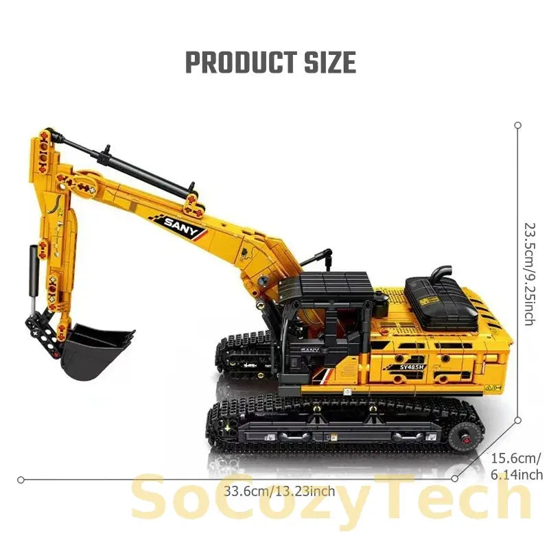 SEMBO BLOCK 1022pcs Excavator Models Building Blocks MOC City Construction Engineering Vehicle Bricks Educational Toys Boys Gift Socosytech