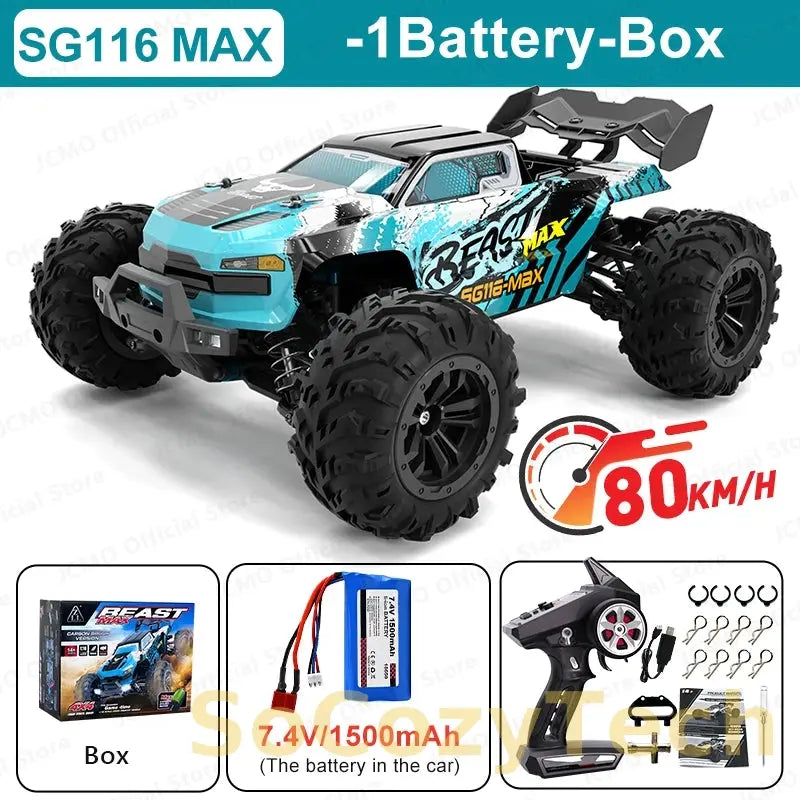 SG116MAX 80KM/H High Speed RC Car Brushless 4WD Off-Road Drift Remote Control Car 1:16 Professional Racing Cars SG116PRO 40KM/H Socosytech