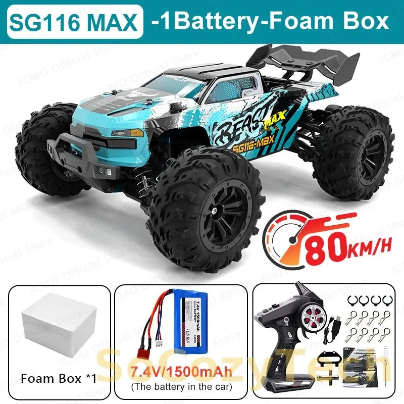 SG116MAX 80KM/H High Speed RC Car Brushless 4WD Off-Road Drift Remote Control Car 1:16 Professional Racing Cars SG116PRO 40KM/H Socosytech