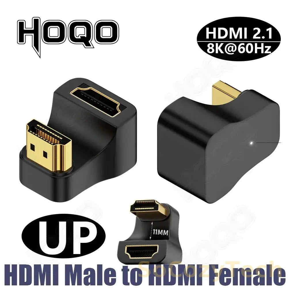 hdmi 90 degree adapter 8k 4k@120Hz 270 degree hdmi angled adapter 360 180 degree mni hdmi to HDMI U shape l type converter Socosytech