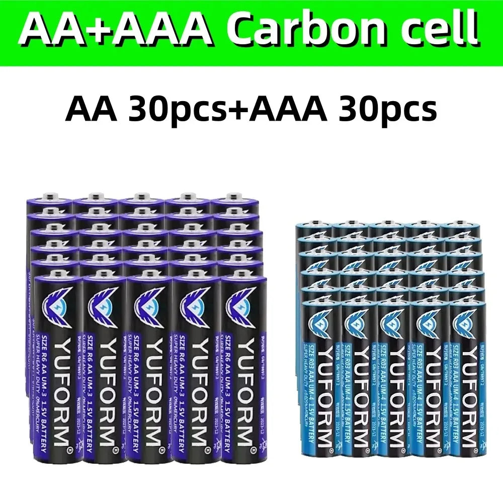 Piles AA/AAA 1.5V Alcalines – Packs 8 à 100 pcs – Yuform Koonenda