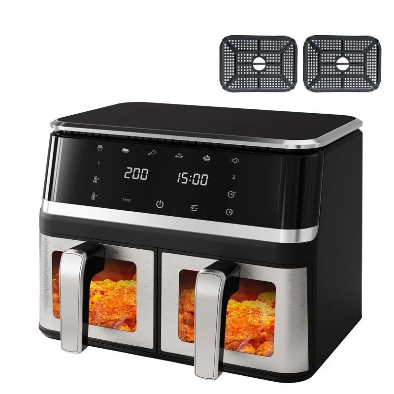 Friteuse à Air Chaud Double Compartiment 10L – Écran Tactile 2000W – Socosytech
