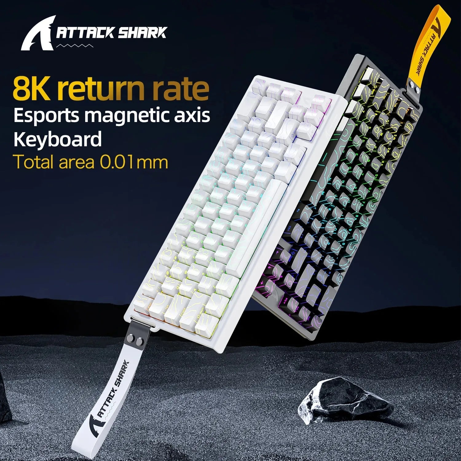 Clavier gaming Attack Shark X68 HE 60% magnetic axis 8000Hz déclenchement 0,01 mm – image promotionnelle Socosytech