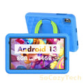 Tablette Enfant 8" Android 13 – RAM 8GB (4+4) + 64GB, WiFi, Contrôle Parental Socosytech