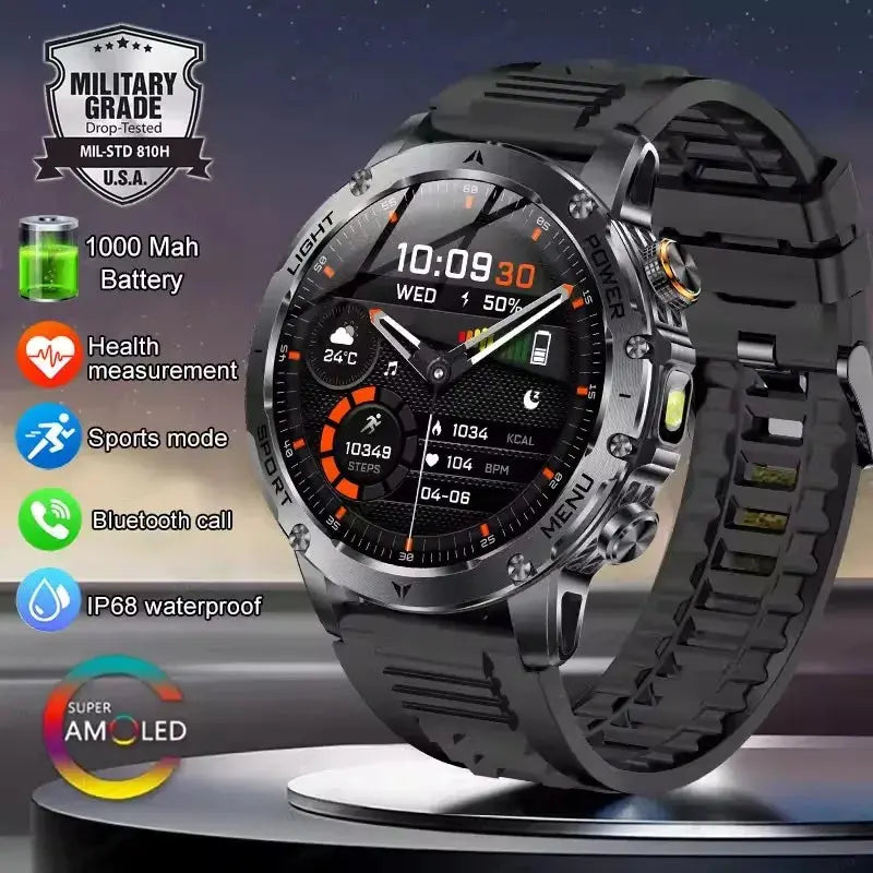 T-Rex 3 – Montre Connectée Military Grade AMOLED 1.75’’ GPS & Appels Bluetooth – 1000 mAh – IP68 - Socosytech
