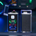 Briquet Plasma USB Arc Double – Allumage Électronique Rechargeable, Anti-Vent, Affichage LED (HB258) Socosytech