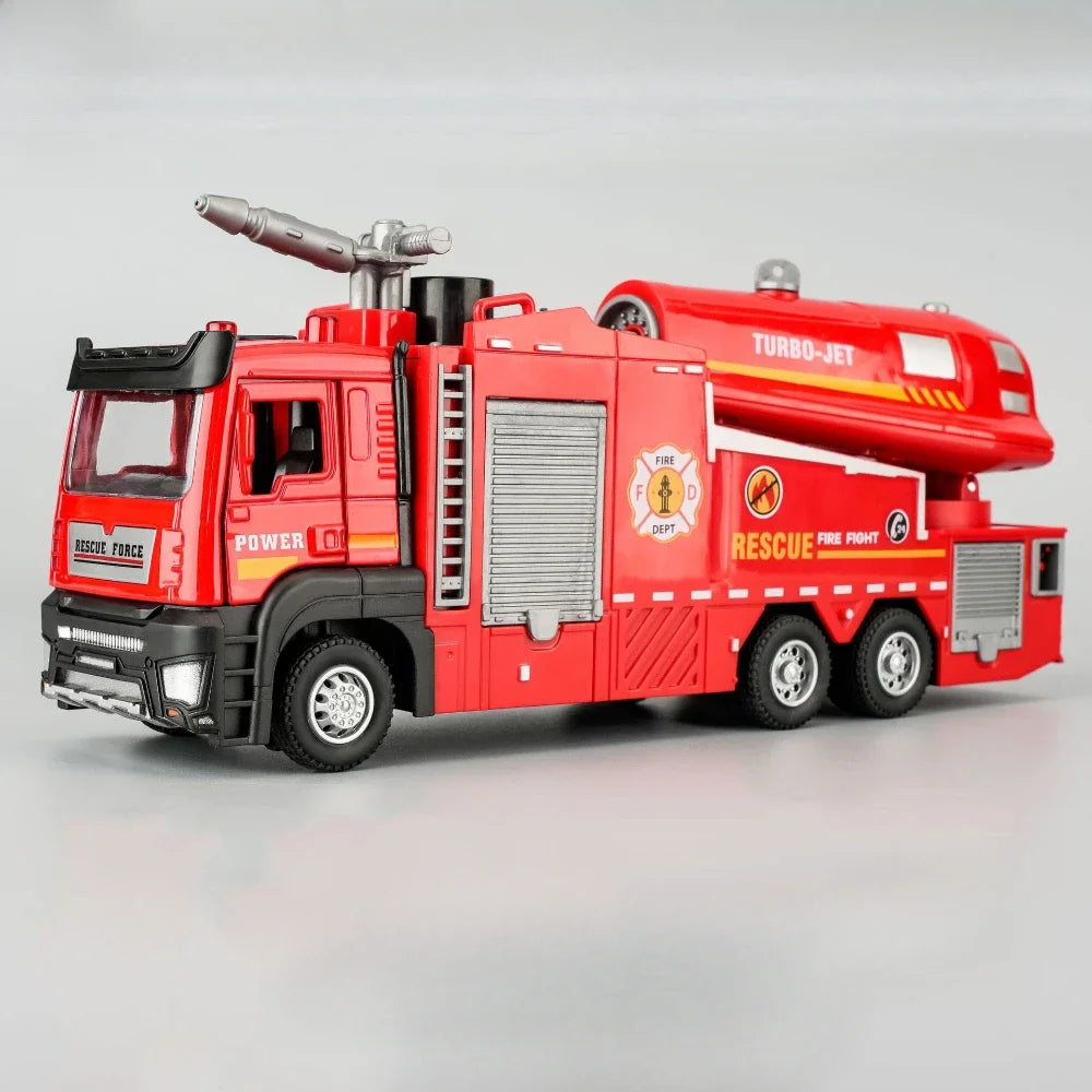 Camion de Pompiers Jouet 1:32 Métal – Sons, Lumières & Jet d’Eau | DUFFDUN