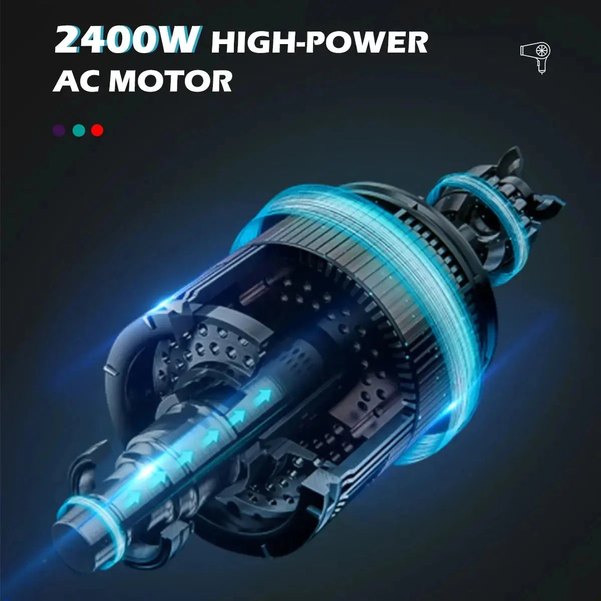 Sèche-cheveux professionnel ionique 2400W – Moteur AC céramique VGR V-452 Socosytech