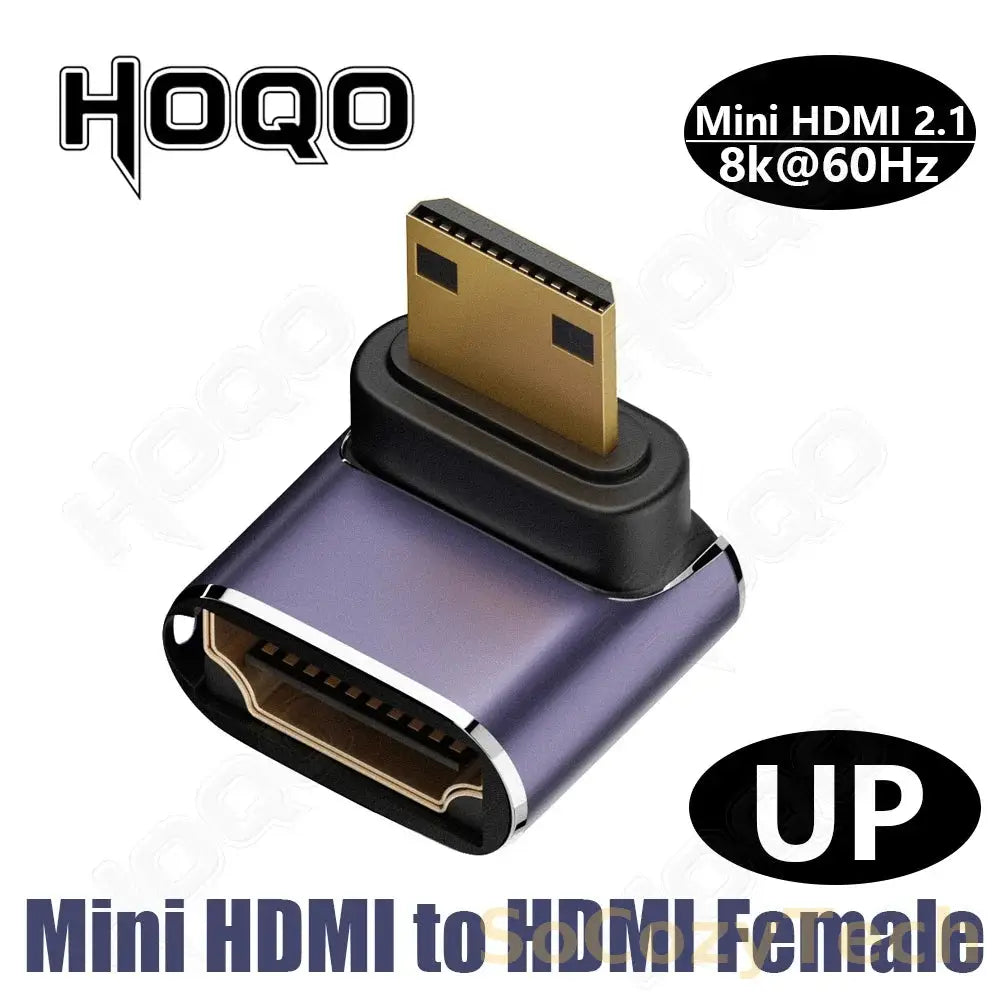 hdmi 90 degree adapter 8k 4k@120Hz 270 degree hdmi angled adapter 360 180 degree mni hdmi to HDMI U shape l type converter Socosytech