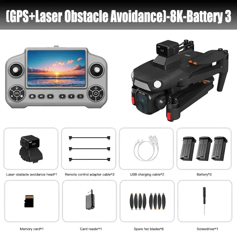 Drone GPS A1R 3S – Caméra 8K FPV • Évitement Laser 360° • Brushless Socosytech