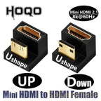 hdmi 90 degree adapter 8k 4k@120Hz 270 degree hdmi angled adapter 360 180 degree mni hdmi to HDMI U shape l type converter Socosytech