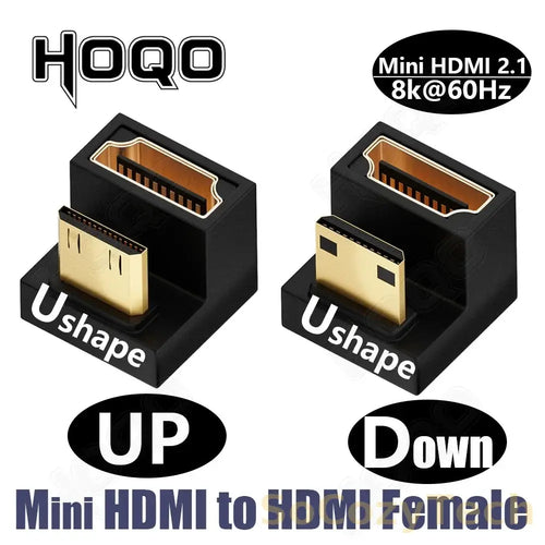 hdmi 90 degree adapter 8k 4k@120Hz 270 degree hdmi angled adapter 360 180 degree mni hdmi to HDMI U shape l type converter Socosytech