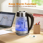 Bouilloire Électrique Aigostar 1.7L–Verre Borosilicate, Infuseur Thé, 5 Températures, 2200W (Aigostar) Socosytech