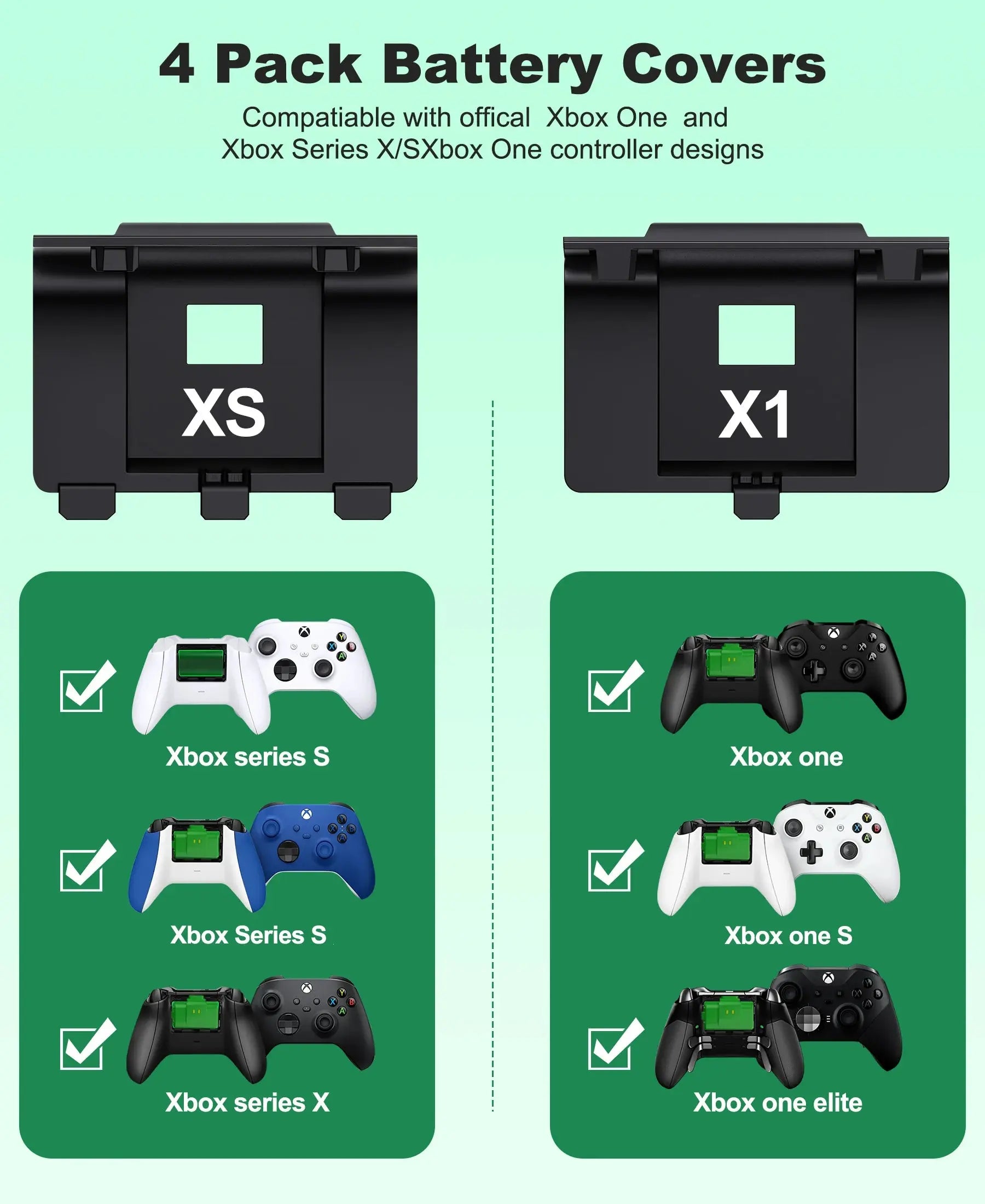 Batteries Rechargeables Xbox 4800 mWh – Pack 2 + Câble USB-C – beboncool - Socosytech