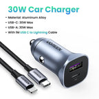 Chargeur voiture USB-C 30W – Charge rapide PD/QC – UGREEN Socosytech