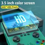 X6 3.5Inch IPS Portable Handheld Game Console Screen Dual Joystick 11 Simulators GBA Video 10000+ Classic Game Console for Kids Socosytech