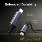 【80Gbps USB4 GEN4】UGREEN USB C to USB C Cable 240W PD 3.1 Fast Charging, Thunderbolt 4 Aluminum Shell Braided for MacBook Socosytech