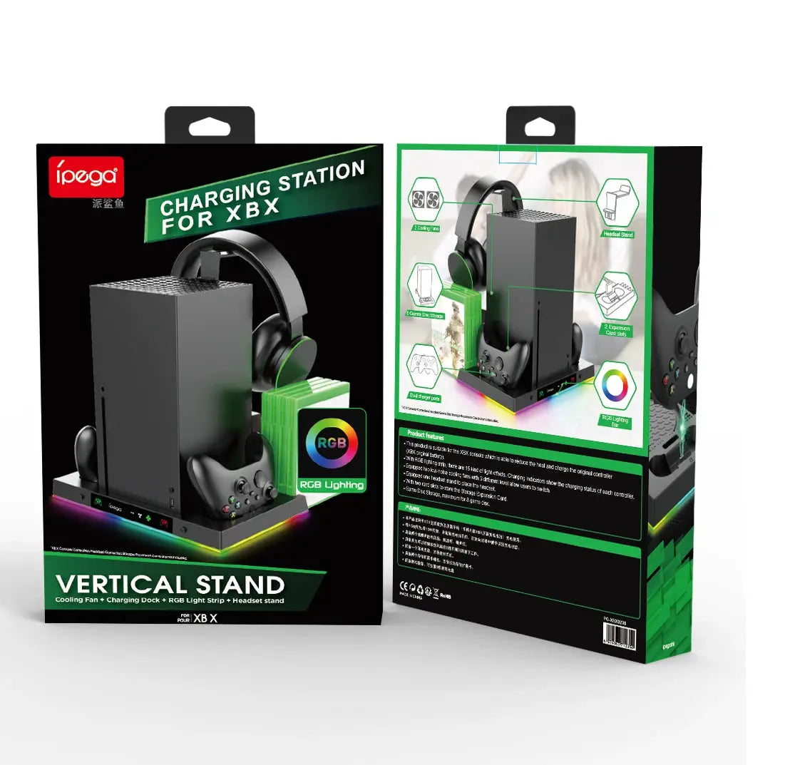 Station de Refroidissement & Charge RGB pour Xbox Series X – Support 3-Niveaux + Dock Manettes - Socosytech