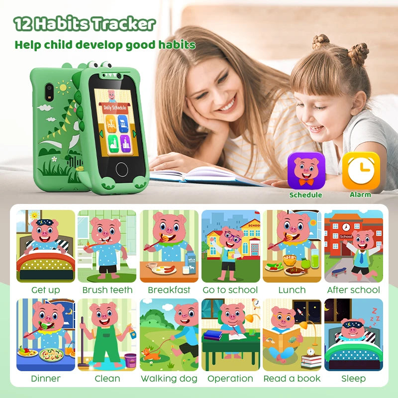 Téléphone Jouet Éducatif Enfant – Écran Tactile, Appareil Photo & Jeux Interactifs