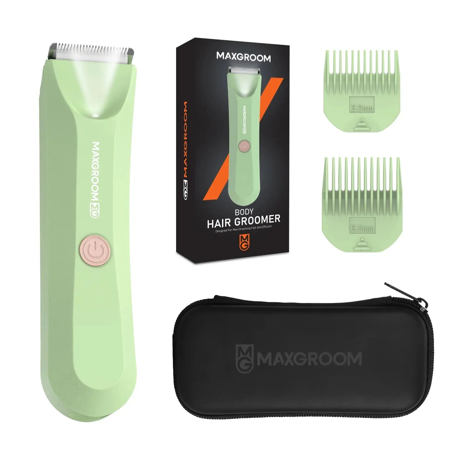 Tondeuse Corps Homme MAXGROOM – Lames Céramique SkinSafe, Étanche IPX7, USB-C Socosytech