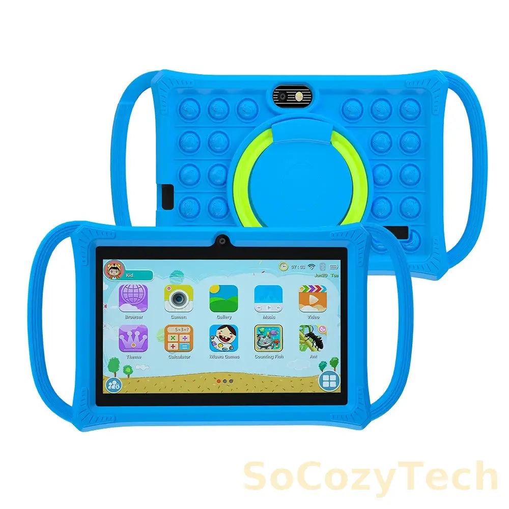 Tablette Enfant 7" Android 12 – RAM 4GB + 64GB – Coque Antichoc – Contrôle Parental & WiFi Socosytech