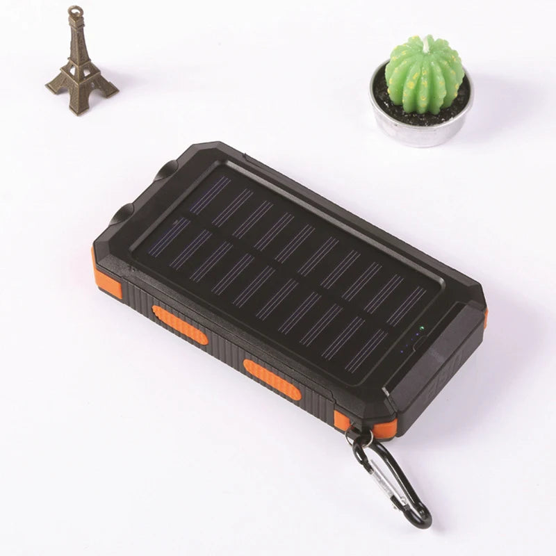 Batterie Solaire 20000mAh – Powerbank Étanche avec Boussole & Double USB