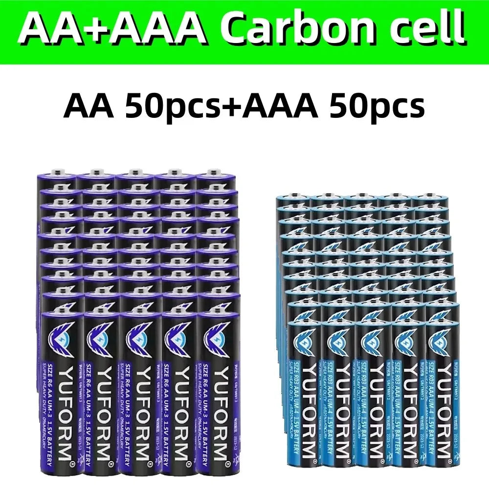 Piles AA/AAA 1.5V Alcalines – Packs 8 à 100 pcs – Yuform Koonenda